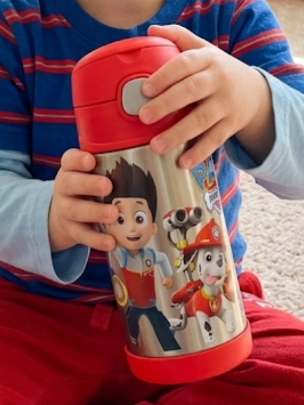 Thermos Paw Patrol Red and Silver Kids Stainless Steel Bottle